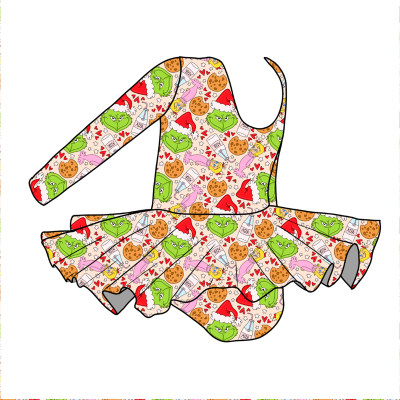 Heart of Whoo Ville Graceful Long Sleeve Skirted Leotard - Bamboo - Pre Order - Christmas Special