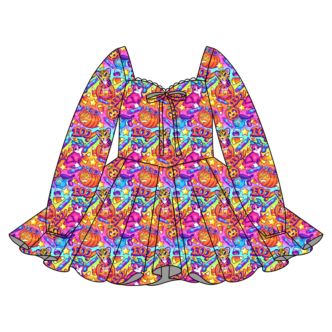 Candy Corn Cuties - Chloe Long Sleeve Sweetheart Dress Knit - PRE ORDER