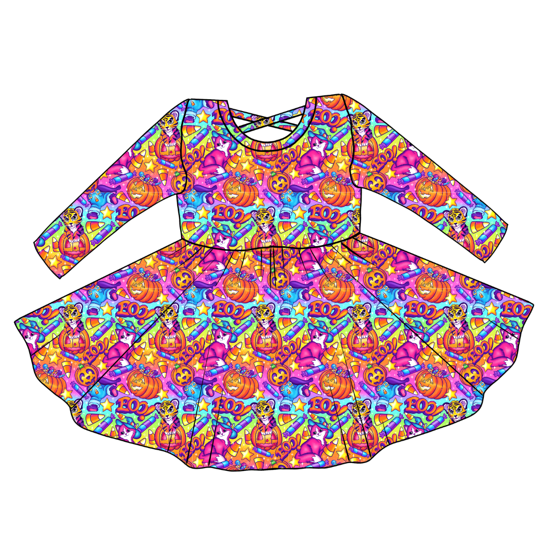 Candy Corn Cuties - Violet Cross Back Long Sleeve Knit - PRE ORDER