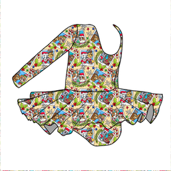 Paws & Claus Graceful Long Sleeve Skirted Leotard - Bamboo - Pre Order - Christmas Special