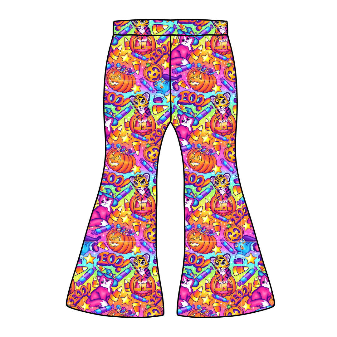 Candy Corn Cuties Mod Adult Flare Bamboo Pants - Pre Order