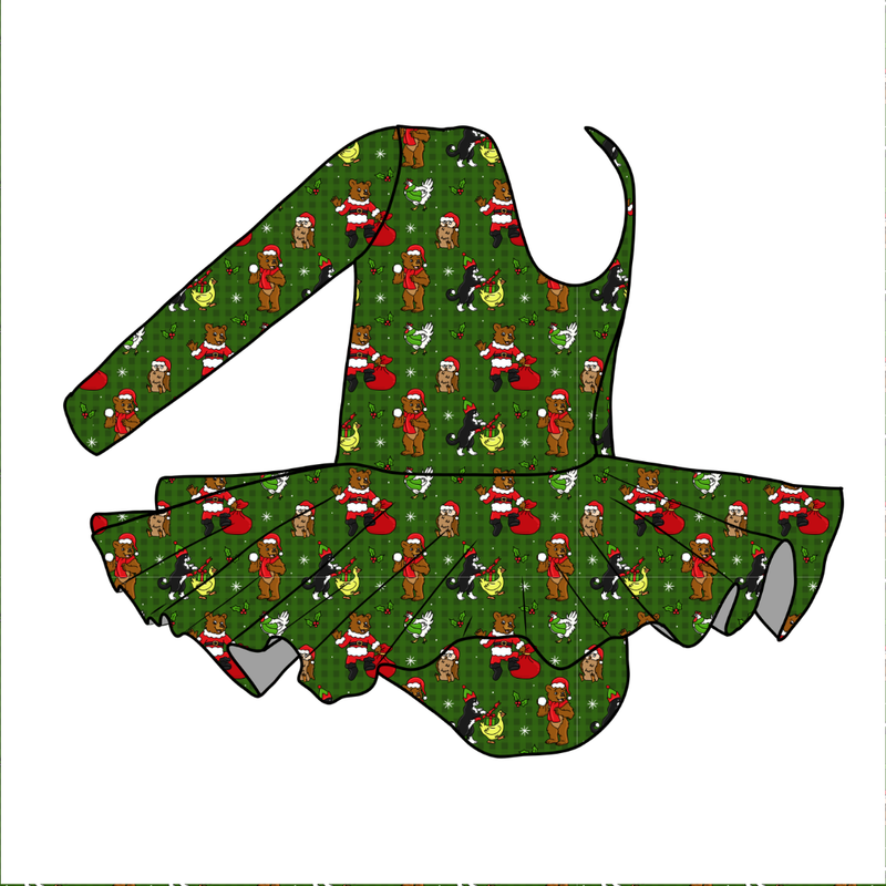 Cozy Cabin Christmas Darling Long Sleeve Skirted Leo - Knit - Pre Order - Christmas Special