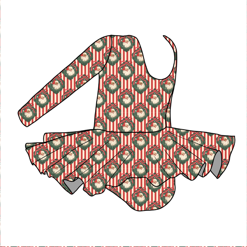 Candy Cane Lane Darling Long Sleeve Skirted Leo - Knit - Pre Order - Christmas Special