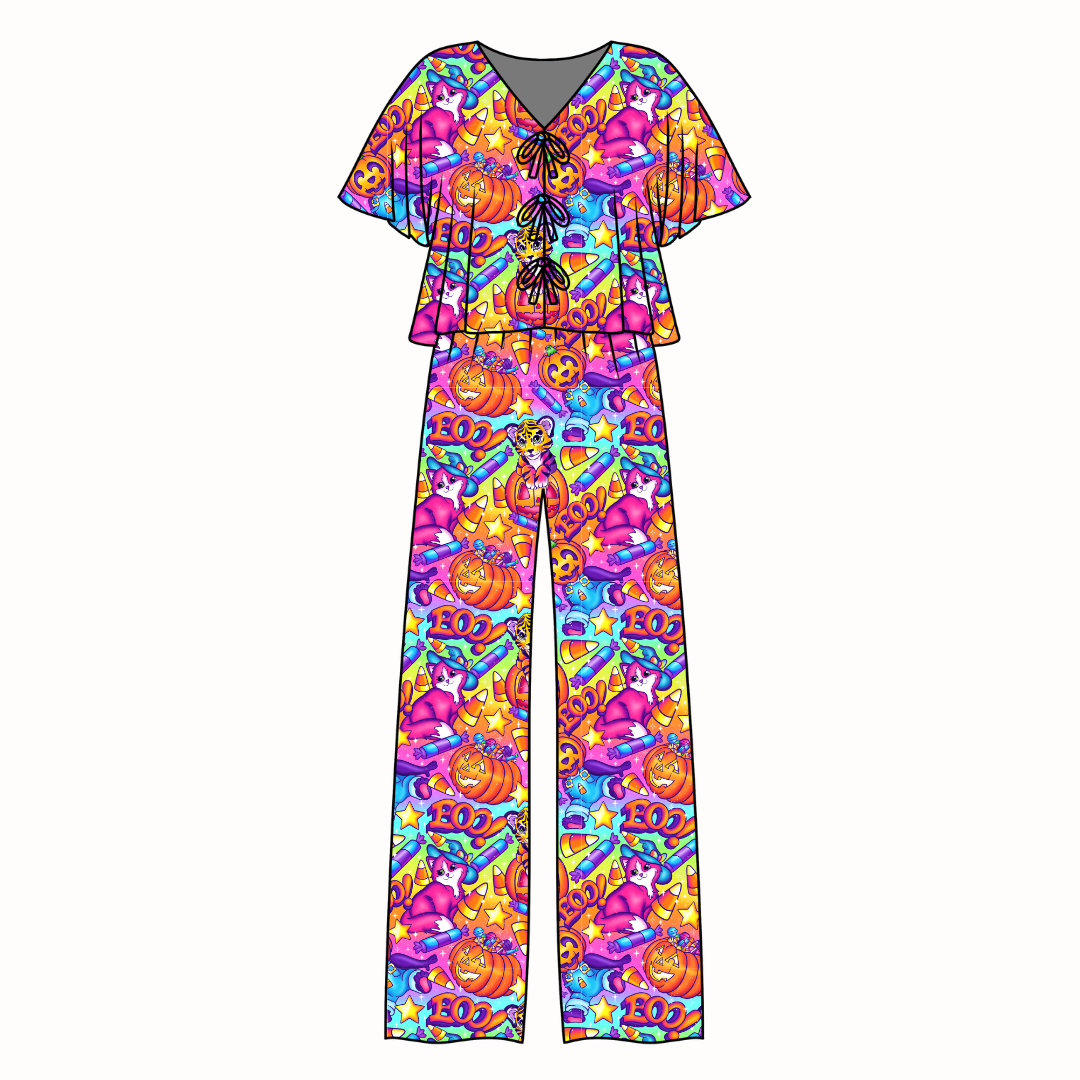 Candy Corn Cuties - Lollipop Women's Front Tie Set Bamboo - Pre Order