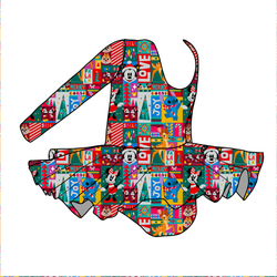Jolly Patchwork Darling Long Sleeve Skirted Leo - Knit - Pre Order - Christmas Special