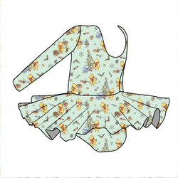 Woodland Christmas Wishes Darling Long Sleeve Skirted Leo - Knit - Pre Order - Christmas Special