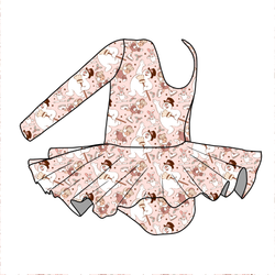 Jolly Snowman - Pink Darling Long Sleeve Skirted Leo - Knit - Pre Order - Christmas Special