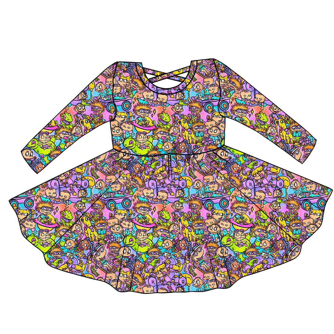 90's Playdate Violet Cross Back Long Sleeve Knit - PRE ORDER