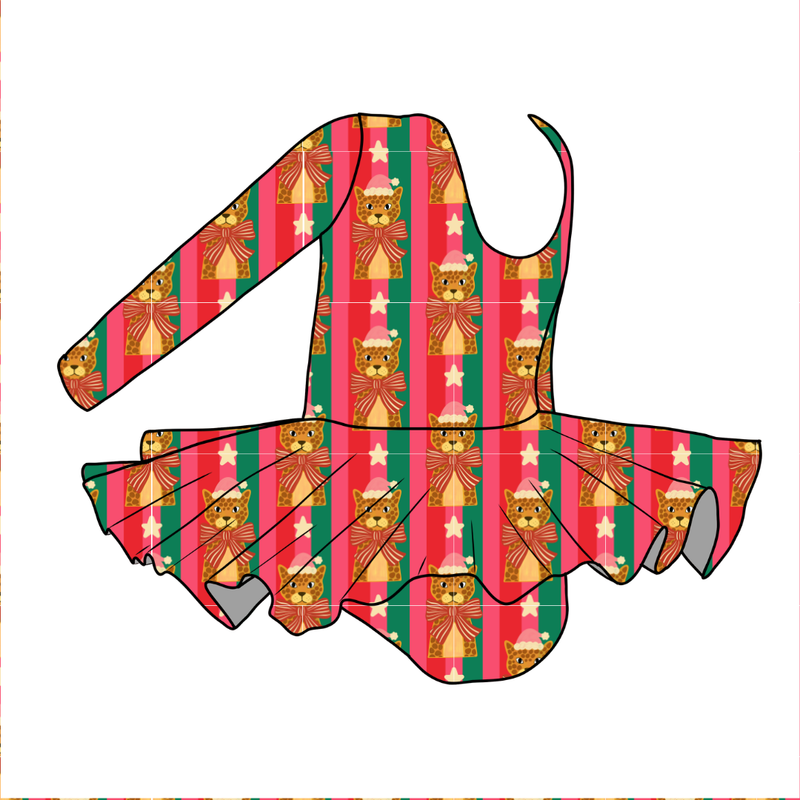 Festive & Fierce Graceful Long Sleeve Skirted Leotard - Bamboo - Pre Order - Christmas Special