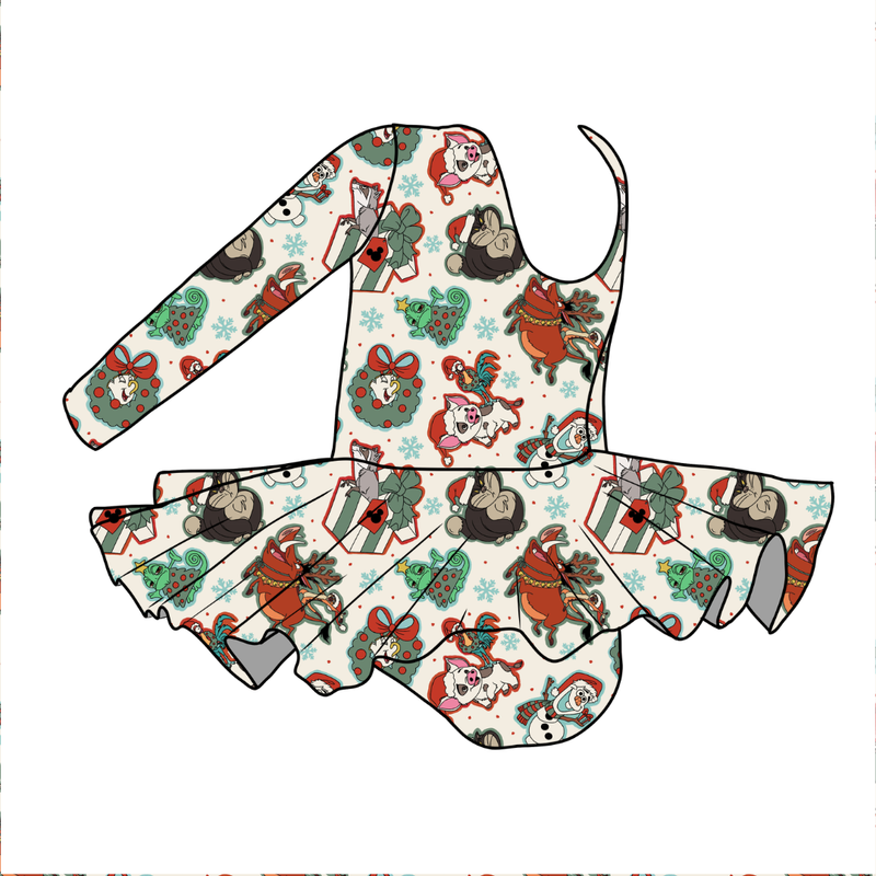 Christmas Sidekicks Graceful Long Sleeve Skirted Leotard - Bamboo - Pre Order - Christmas Special