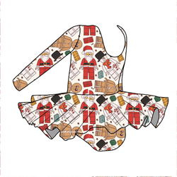 Building Christmas Memories Graceful Long Sleeve Skirted Leotard - Bamboo - Pre Order - Christmas Special
