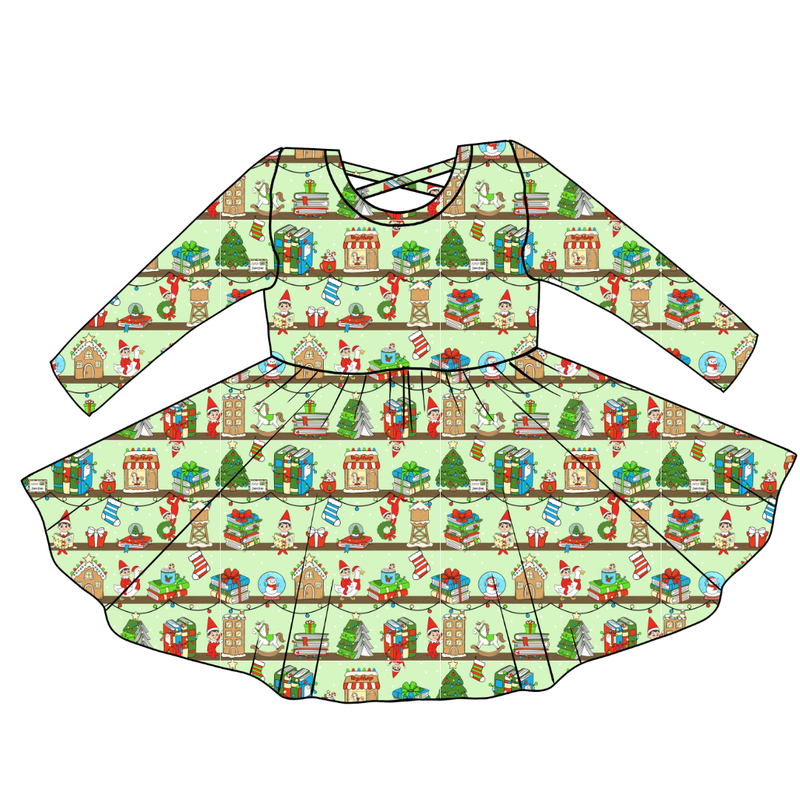 Holiday Hide & Seek Violet Long Sleeve Twirl - Knit - Pre Order - Christmas Special