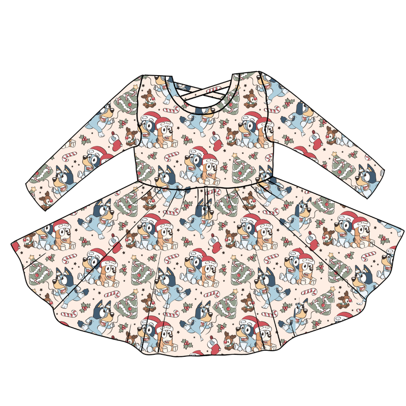Heeler Holiday Violet Long Sleeve Twirl - Knit - Pre Order - Christmas Special