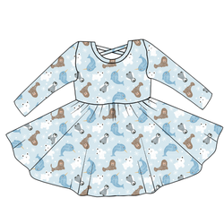 Snowy Sidekicks Violet Long Sleeve Twirl - Knit - Pre Order - Christmas Special