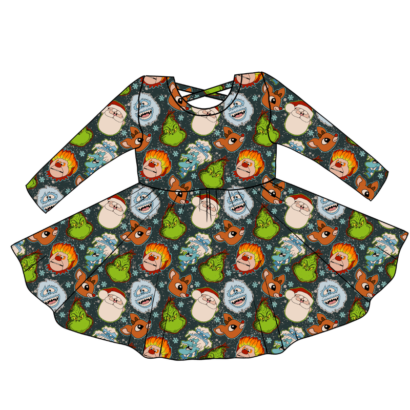 Classic Christmas Mischief Violet Long Sleeve Twirl - Knit - Pre Order - Christmas Special