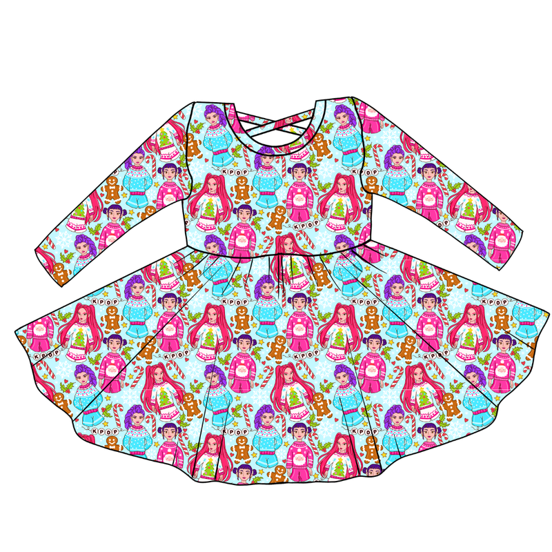 Holiday Pop Violet Long Sleeve Twirl - Knit - Pre Order - Christmas Special