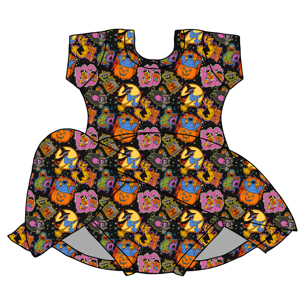 Trick Or Treat Street - Chic Short sleeve Skirted Leotard Knit - PRE ORDER