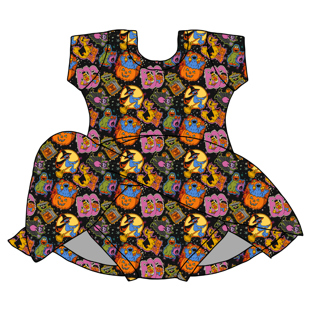 Trick Or Treat Street - Chic Short sleeve Skirted Leotard Knit - PRE ORDER