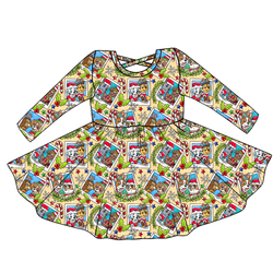 Paws & Claus Violet Long Sleeve Twirl - Knit - Pre Order - Christmas Special