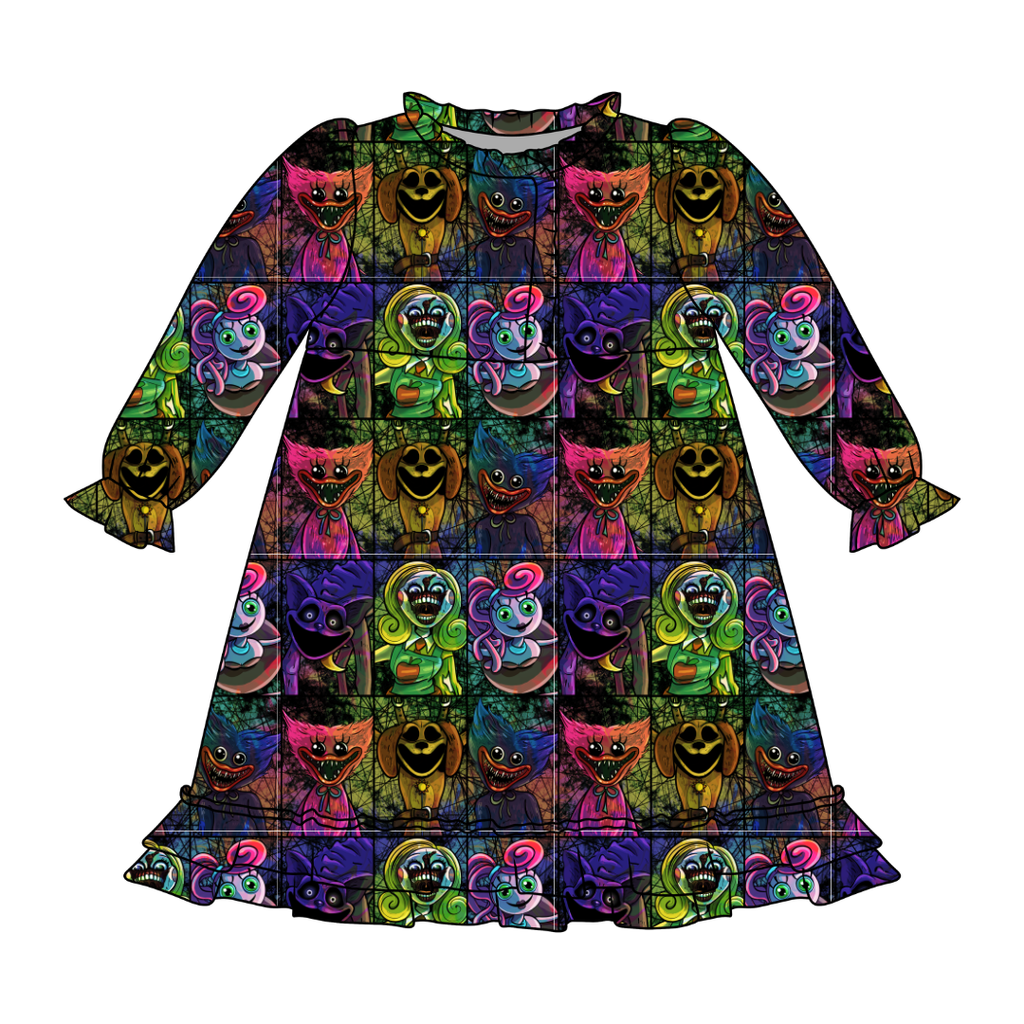 Panic Playroom Emerald Bamboo Long Sleeve Lounge Dress - PRE ORDER