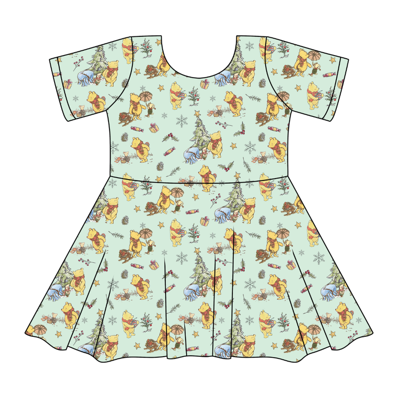 Woodland Christmas Wishes Sierra Short Sleeve Twirl - Knit - Pre Order - Christmas Special