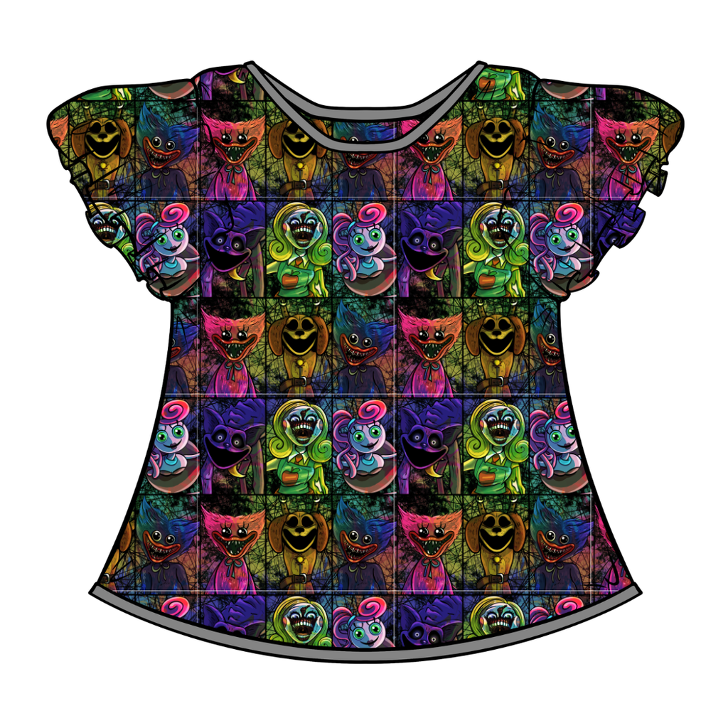 Panic Playroom Moon Short Sleeve Flutter Bamboo Shirt - PRE ORDER
