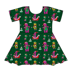 Dino Days of Christmas Sierra Short Sleeve Twirl - Knit - Pre Order - Christmas Special