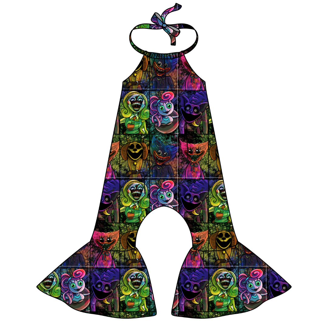 Panic Playroom - Stardust Bellbottom Halter Romper Knit - PRE ORDER