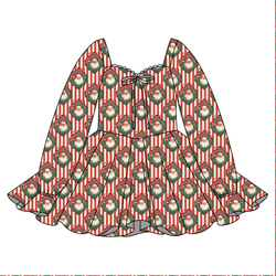 Candy Cane Lane Chloe Long Sleeve Sweetheart Dress - Knit - Pre Order - Christmas Special