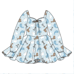 Snowy Sidekicks Chloe Long Sleeve Sweetheart Dress - Knit - Pre Order - Christmas Special