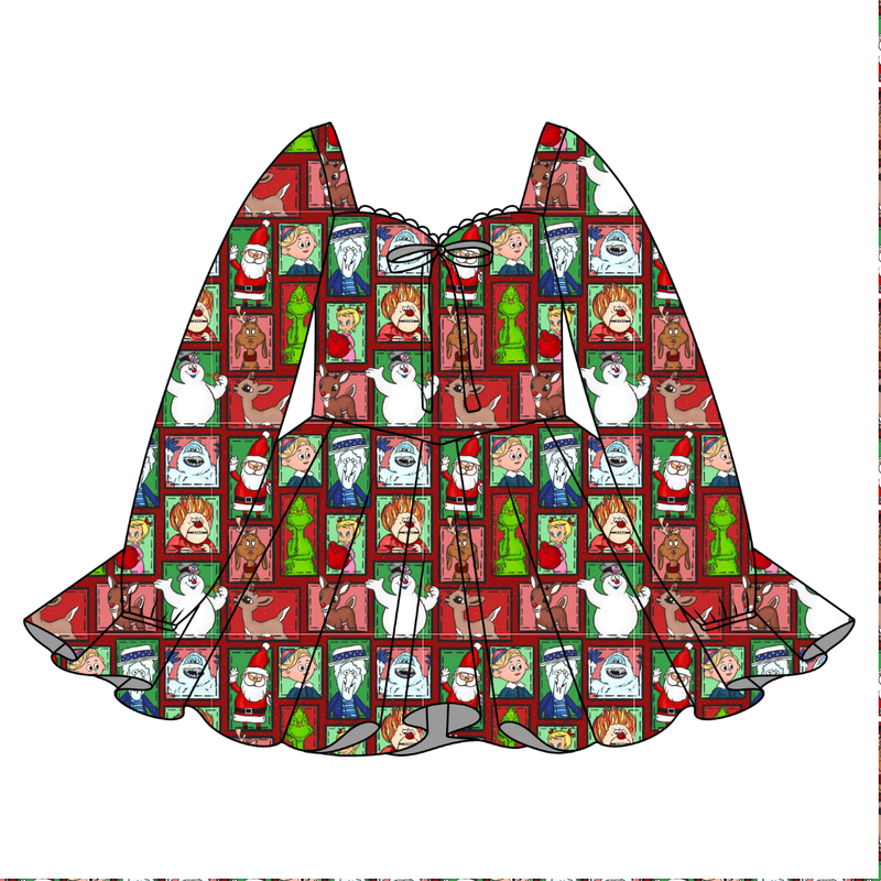 Christmas through the Years Chloe Long Sleeve Sweetheart Dress - Knit - Pre Order - Christmas Special
