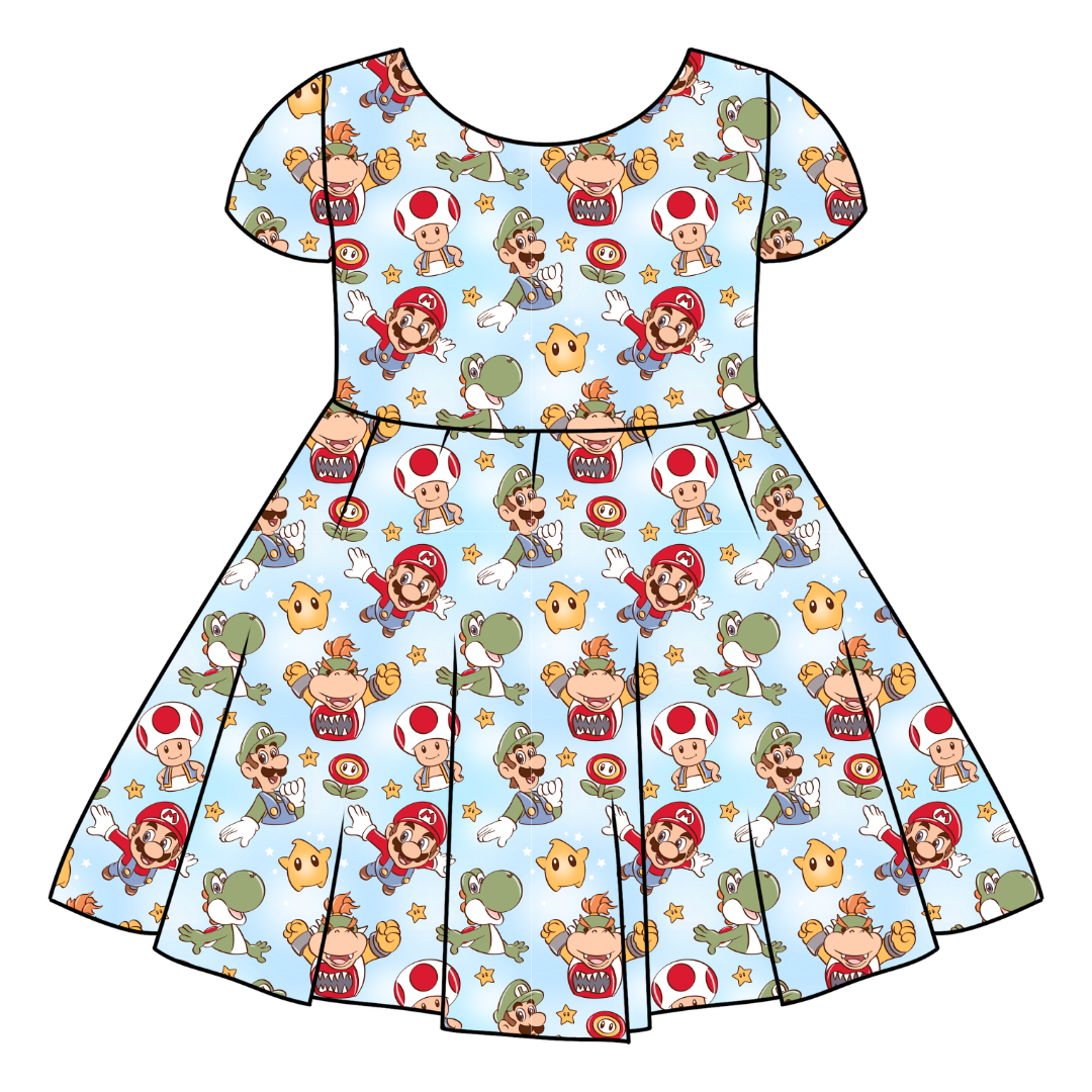 Dino Might - Honey Girl's Twirl Dress Bamboo - PRE ORDER