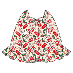 Tree Cakes Chloe Long Sleeve Sweetheart Dress - Knit - Pre Order - Christmas Special