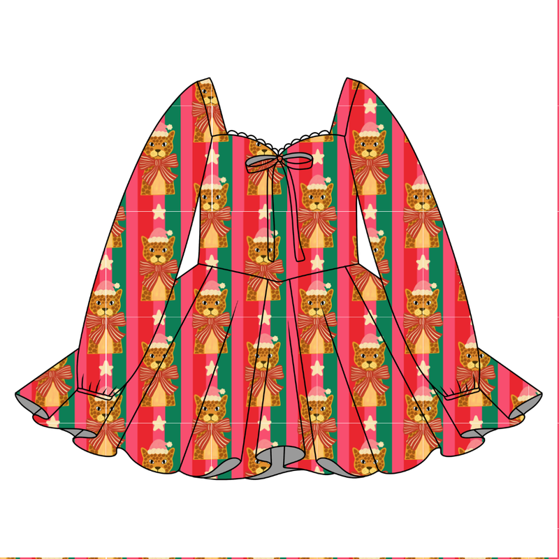 Festive & Fierce Chloe Long Sleeve Sweetheart Dress - Knit - Pre Order - Christmas Special