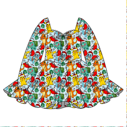 Gotta Catch Christmas Chloe Long Sleeve Sweetheart Dress - Knit - Pre Order - Christmas Special