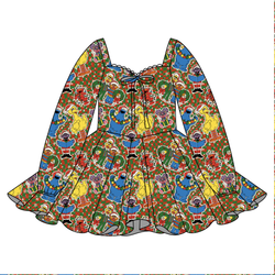 Merry Street Friends Chloe Long Sleeve Sweetheart Dress - Knit - Pre Order - Christmas Special