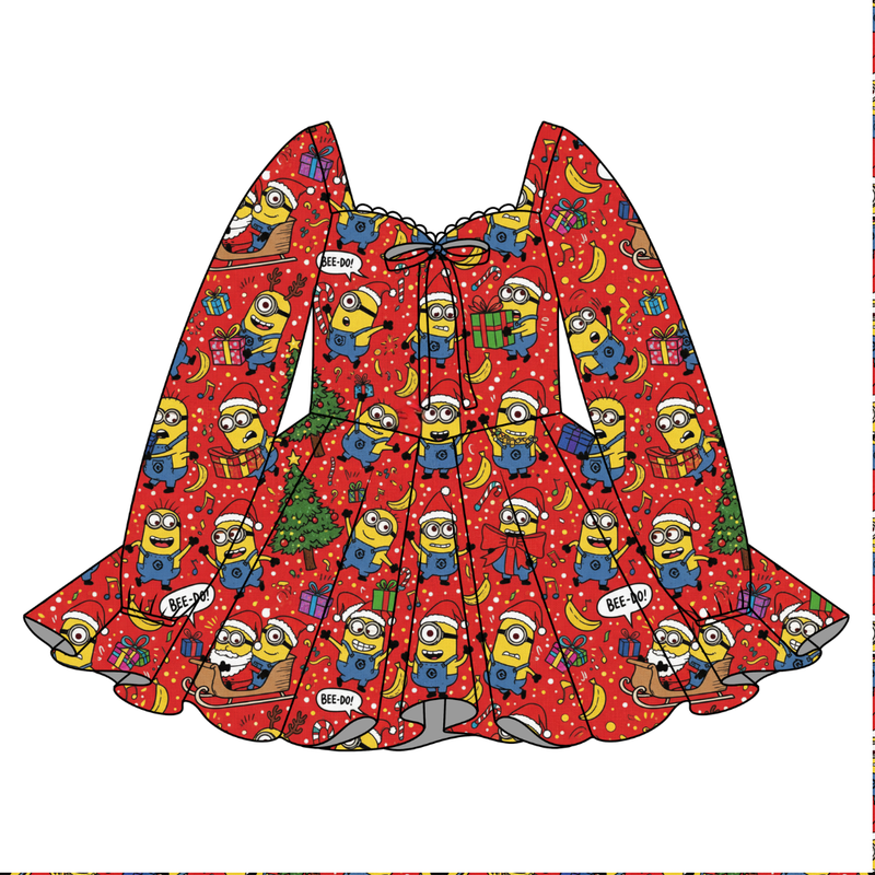 Holiday Shenanigans Chloe Long Sleeve Sweetheart Dress - Knit - Pre Order - Christmas Special