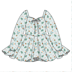 Christmas Kingdom Chloe Long Sleeve Sweetheart Dress - Knit - Pre Order - Christmas Special