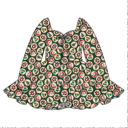 Christmas Cookies Chloe Long Sleeve Sweetheart Dress - Knit - Pre Order - Christmas Special