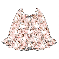 Jolly Snowman - Pink Chloe Long Sleeve Sweetheart Dress - Knit - Pre Order - Christmas Special