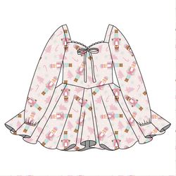 Sugarplum Chloe Long Sleeve Sweetheart Dress - Knit - Pre Order - Christmas Special
