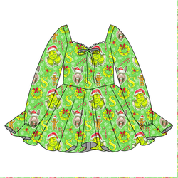 Swamp Bells Chloe Long Sleeve Sweetheart Dress - Knit - Pre Order - Christmas Special