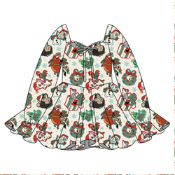 Christmas Sidekicks Chloe Long Sleeve Sweetheart Dress - Knit - Pre Order - Christmas Special