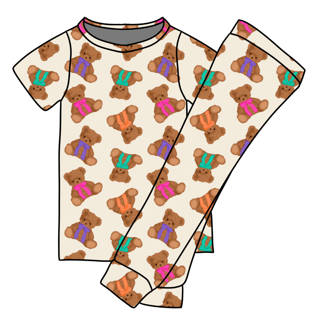 Cuddle Cuties Cozy Bamboo Short Sleeve Pants Set - PRE ORDER