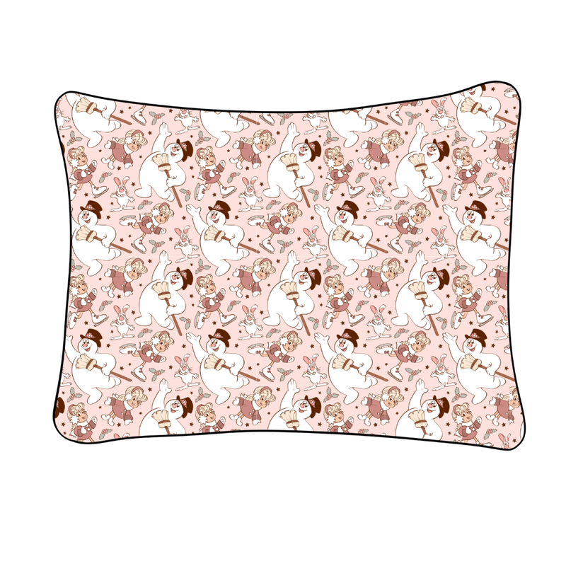 Jolly Snowman - Pink Pillowcase Bamboo - Pre Order - Christmas Special