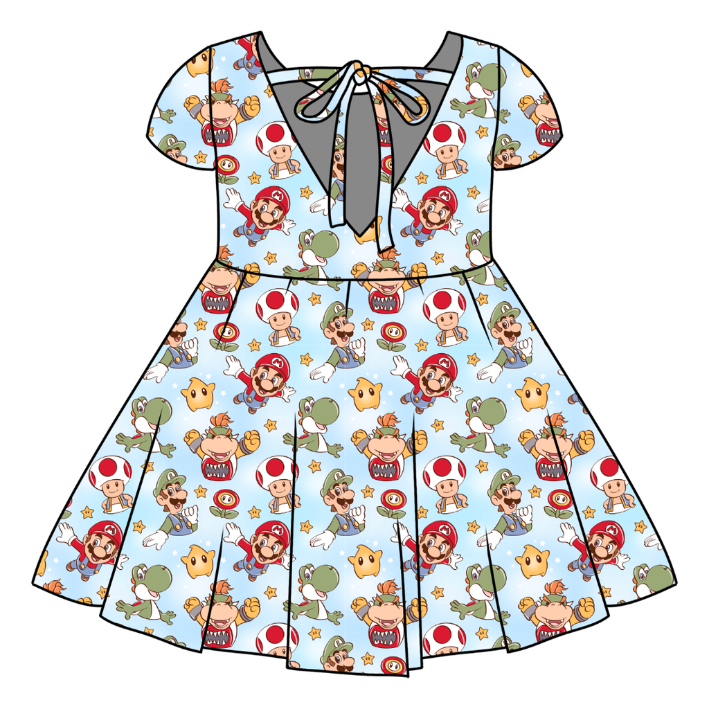 Dino Might - Honey Girl's Twirl Dress Bamboo - PRE ORDER