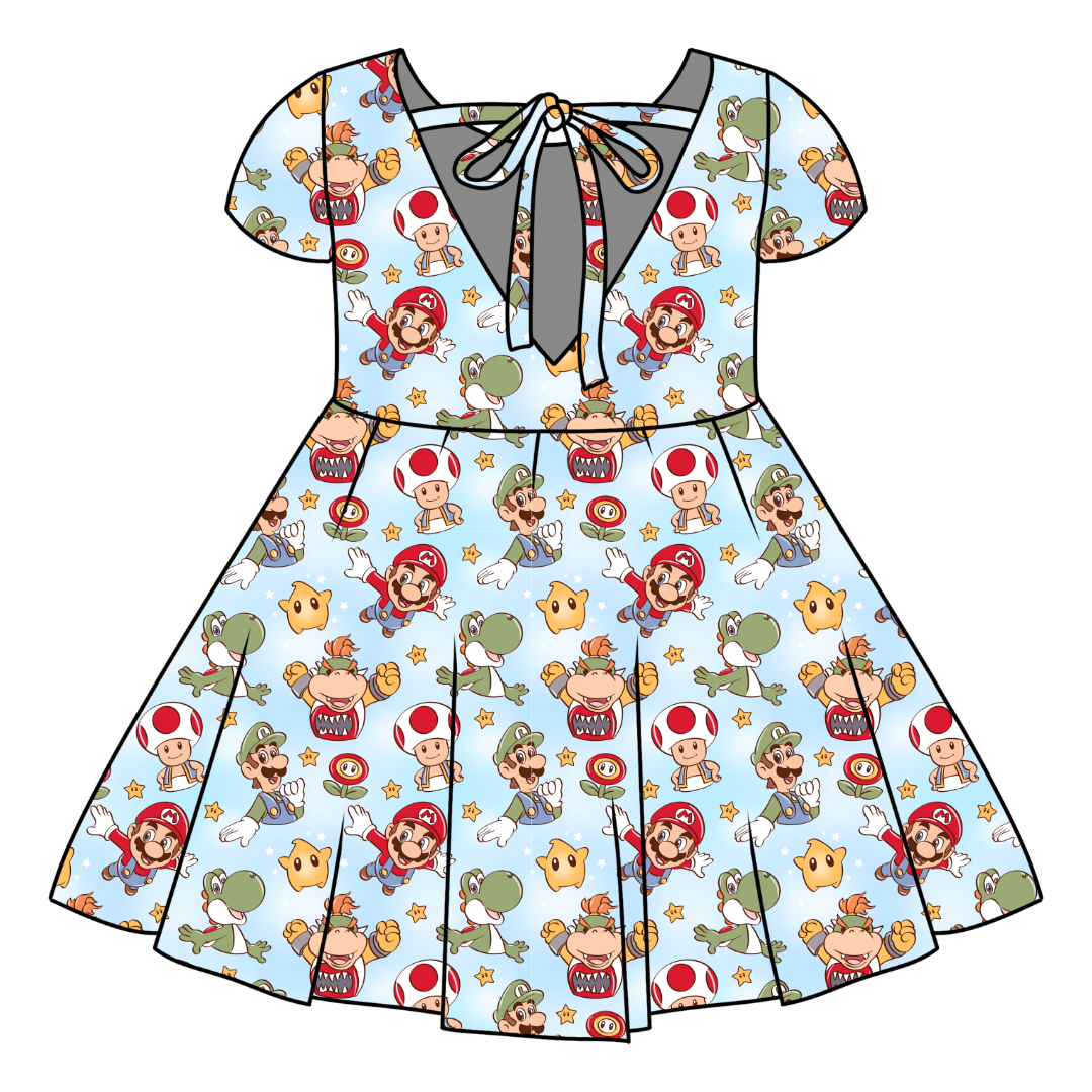 Dino Might - Honey Girl's Twirl Dress Bamboo - PRE ORDER