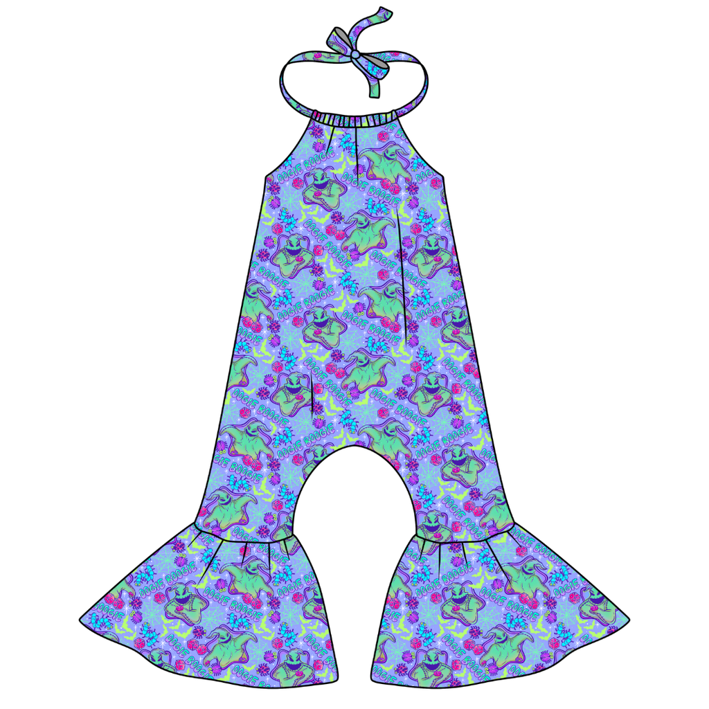 Boog - Stardust Bellbottom Halter Romper Knit - PRE ORDER