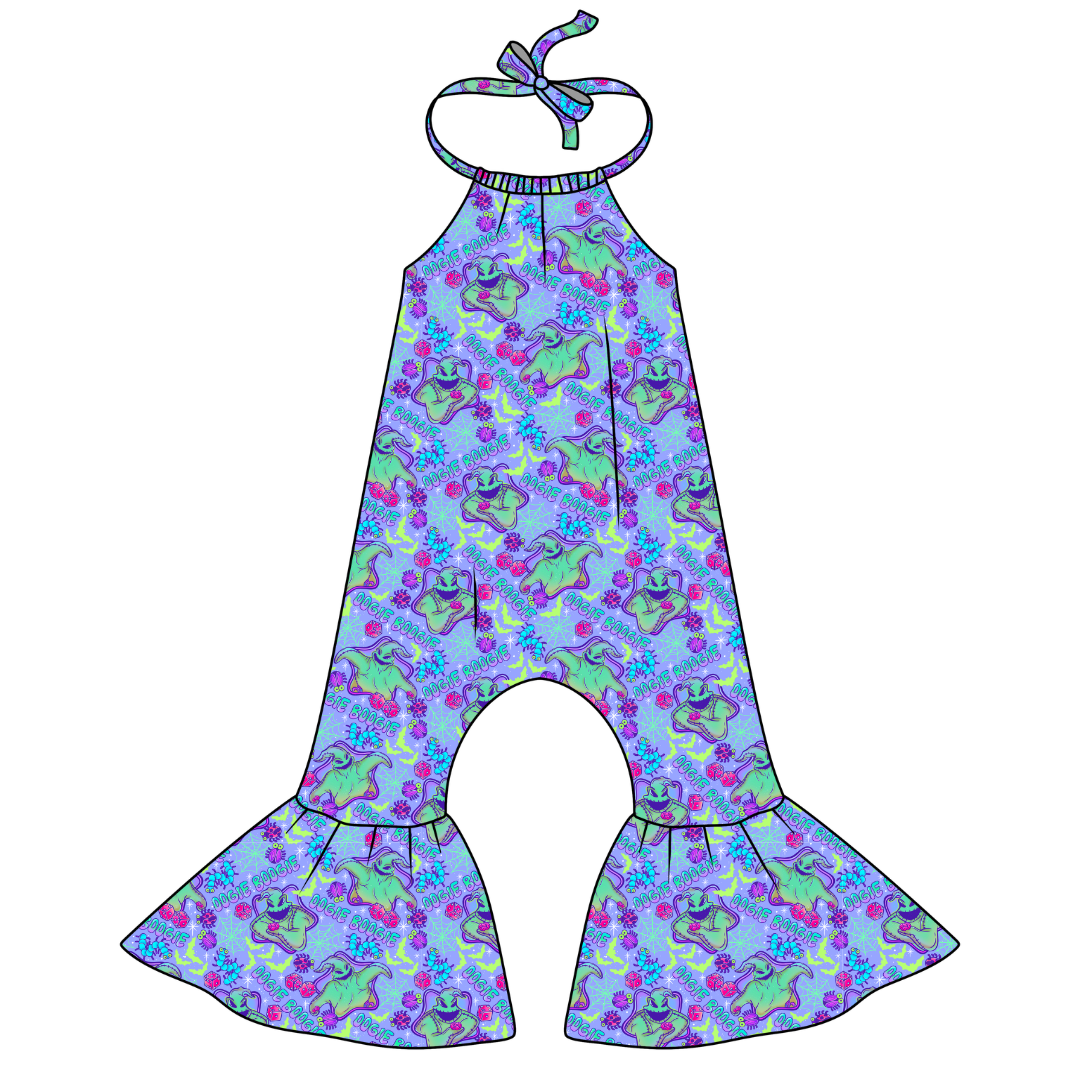 Boog - Stardust Bellbottom Halter Romper Knit - PRE ORDER