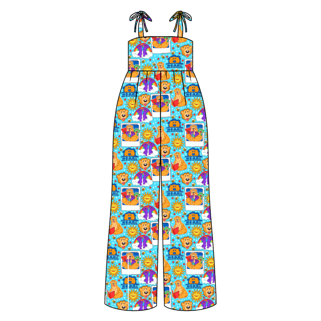 What's the story? Rene Adult Shoulder Tie Jumpsuit Bamboo - Pre Order